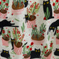 Cats & Plants Collared Dress - Plus Sizes only