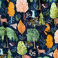 Woodland Vintage Dress in Navy