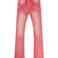 Vicious Denim Rhinestone Flare Jeans - Pink