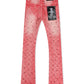 Vicious Denim Rhinestone Flare Jeans - Pink