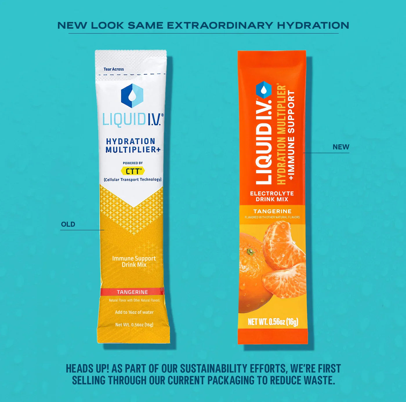 Liquid I.V. Tangerine Drink Mix - .56 Oz. Pack of 8 - Immune Support - Hydrating