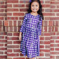 JMU Plaid Duke Dog 3/4 Sleeve Pocket Twirl Dress