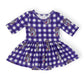 JMU Plaid Duke Dog 3/4 Sleeve Twirl Bodysuit