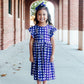 JMU Plaid Duke Dog Flutter Twirl  Dress