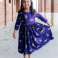 JMU Purple Duke Dog 3/4 Sleeve Pocket Twirl Dress