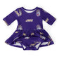 JMU Purple Duke Dog 3/4 Sleeve Twirl Bodysuit