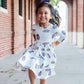 JMU White Duke Dog 3/4 Sleeve Pocket Twirl Dress