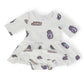 JMU White Duke Dog 3/4 Sleeve Twirl Bodysuit