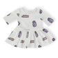 JMU White Duke Dog 3/4 Sleeve Twirl Bodysuit