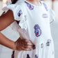 JMU White Duke Dog Flutter Twirl  Dress