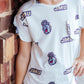 JMU White Duke Dog Ruffle Pocket Tee