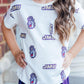 JMU White Duke Dog Ruffle Pocket Tee