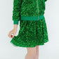 Kelly Green Velvet Sequin Twirl Skort