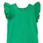 Kelly Green S/S Ruffle Tee