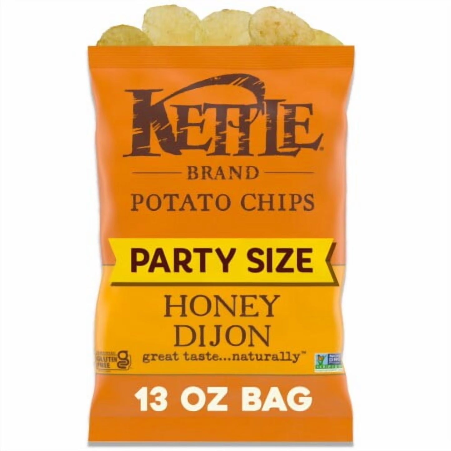 Kettle Brand Honey Dijon Potato Chips, Kettle Cooked, Non-GMO, 13 oz Bag, Case of 9