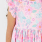 Beachy Blooms Flutter Sleeve Twirl Dress