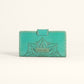 Loyal West Desert Lotus Wallet  - Turquoise  Handtooled Leather & Calfskin