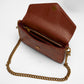 Loyal West LW ON THE GO MINI CHAIN BAG IN HAND FINISHED EMBOSSED LEATHER - BROWN