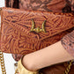 Loyal West LW ON THE GO MINI CHAIN BAG IN HAND FINISHED EMBOSSED LEATHER - BROWN