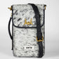 Loyal West SHELL PHONE BAG IN BLACK AND WHITE COWHIDE
