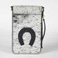 Loyal West SHELL PHONE BAG IN BLACK AND WHITE COWHIDE