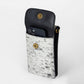 Loyal West SHELL PHONE BAG IN BLACK AND WHITE COWHIDE