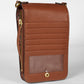 Loyal West SHELL PHONE BAG  IN HAND FINISHED EMBOSSED LEATHER - BROWN