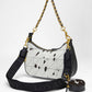 Loyal West JOE QUILTED NAPPA LEATHER BAG - BLACK & WHITE COWHIDE