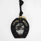 Loyal West HORSE SHOE BAG CHARM IN BLACK & WHITE COWHIDE