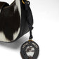 Loyal West HORSE SHOE BAG CHARM IN BLACK & WHITE COWHIDE