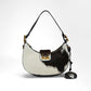 Loyal West HORSE SHOE BAG CHARM IN BLACK & WHITE COWHIDE