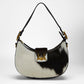 Loyal West LW HOBO MEDIUM PURSE IN BLACK & WHITE COWHIDE