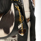 Loyal West HEART SHAPE KEYCHAIN IN BLACK & WHITE COWHIDE LEATHER