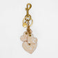 Loyal West HEART SHAPE KEYCHAIN IN HAND FINISHED EMBOSSED LEATHER - WHITE