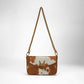 Loyal West The LW On The Go Mini Chain Bag- In Brown & white Cowhide and calfskin