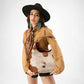 Loyal West LW LARGE PURSE - IN BROWN & WHITE COWHIDE & CALFSKIN