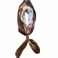 Loyal West Daylight'S Ballet Silk Scarves With Handtooled Leather Slider - Bone & Saddle