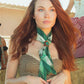 Loyal West Daylight'S Ballet Silk Scarves With Handtooled Leather Slider - Western Sky