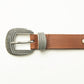 Loyal West Midnight Ranger Leather Belt In Calfskin - Saddle Brown