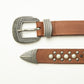 Loyal West Midnight Ranger Leather Belt In Calfskin - Saddle Brown