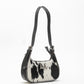 Dannia Medium Purse In Black & White Cowhide