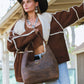 Lw Large Purse In Brunette Leather