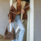 Lw Large Purse In Brunette Leather