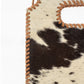 Alma Medium Hand Bag In Black & White Cowhide