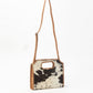 Alma Medium Hand Bag In Black & White Cowhide