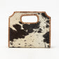 Alma Medium Hand Bag In Black & White Cowhide