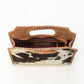 Alma Medium Hand Bag In Black & White Cowhide