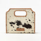 Alma Medium Hand Bag In Black & White Cowhide