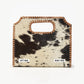 Alma Medium Hand Bag In Black & White Cowhide
