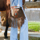 Mojave Tassle Bag In Brunette Leather